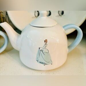 Elegant Teapot with Light Blue Handle